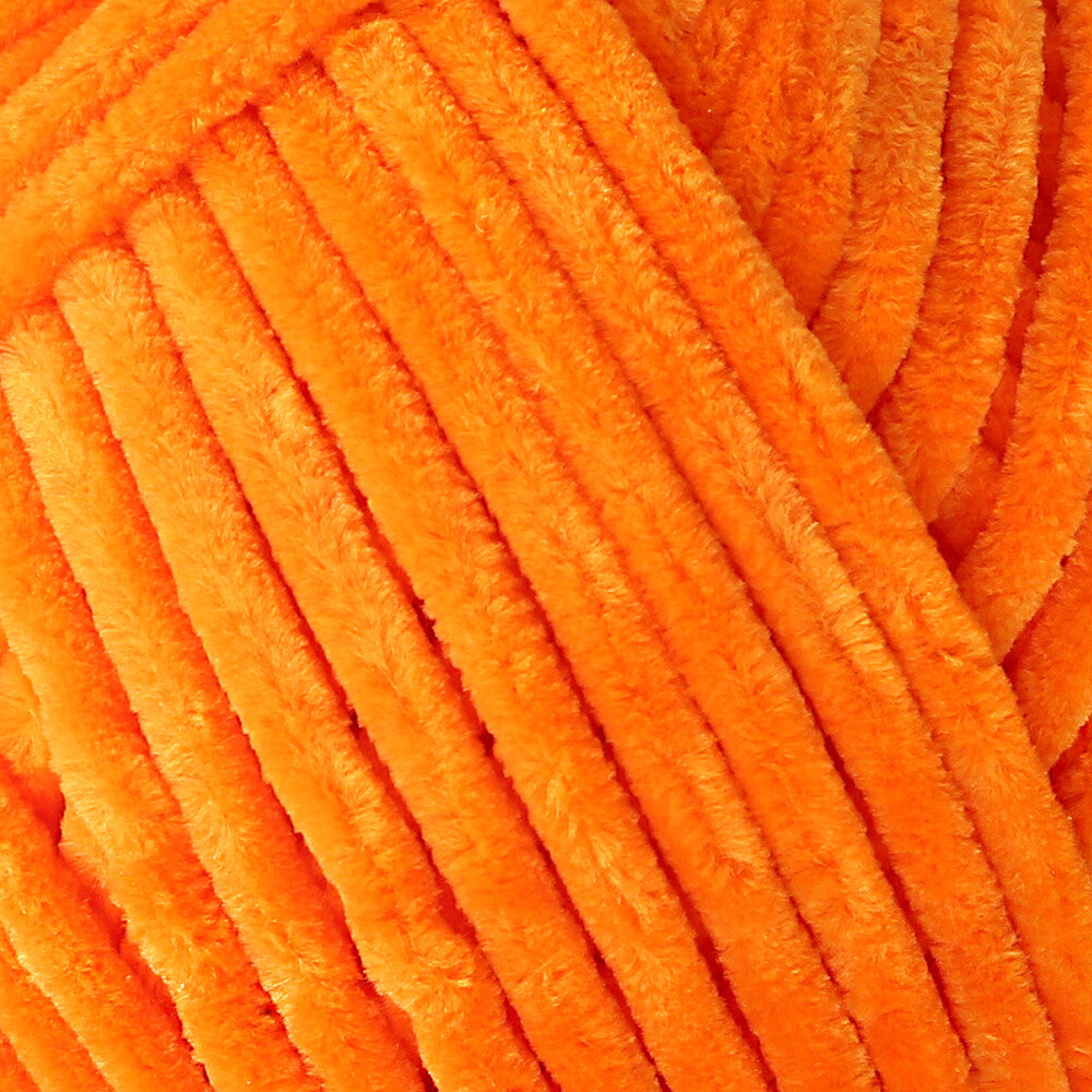 La Mia Mellow Chenille Yarn, Neon Orange - 937