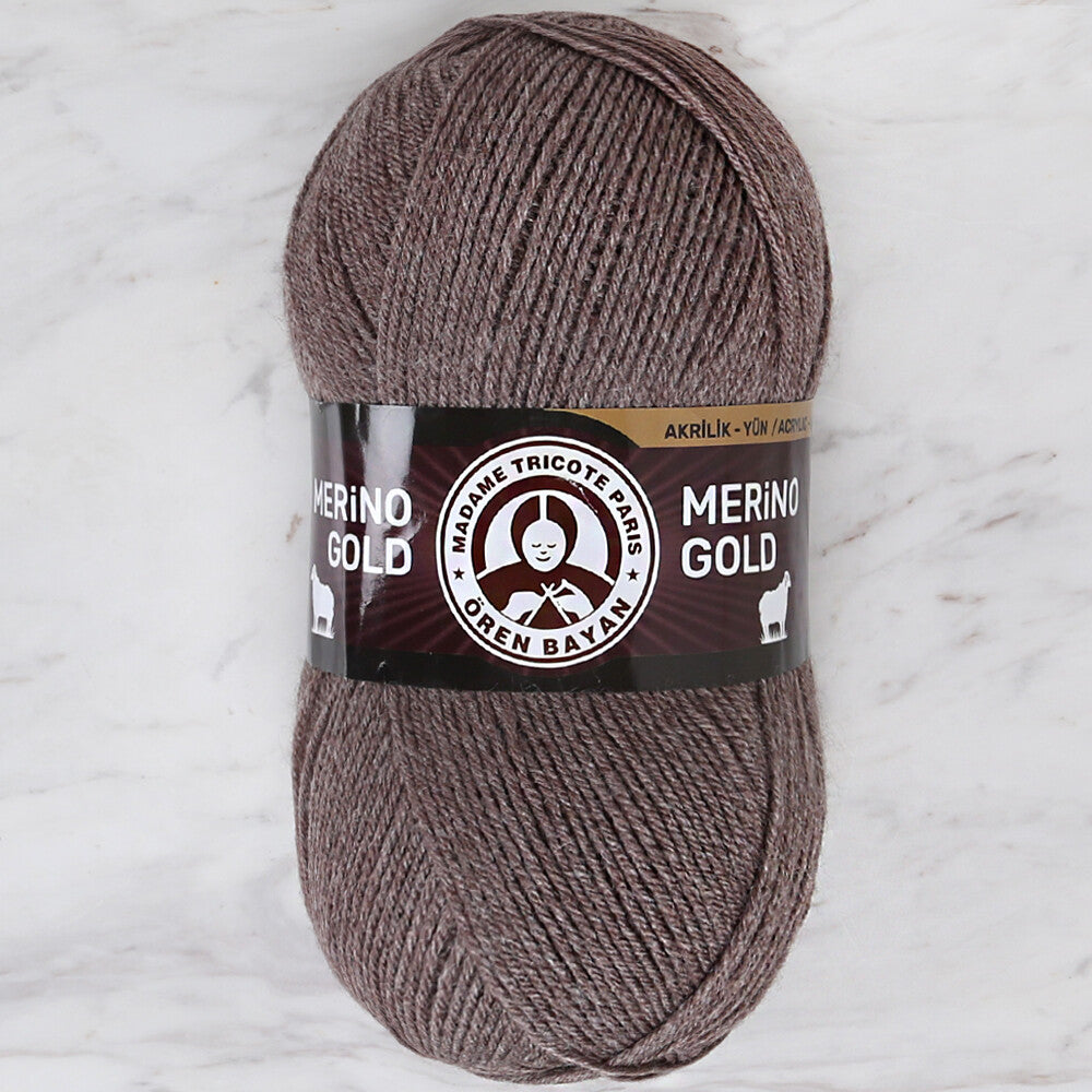 Madame Tricote Paris Merino Gold Knitting Yarn, Brown - 14-1778