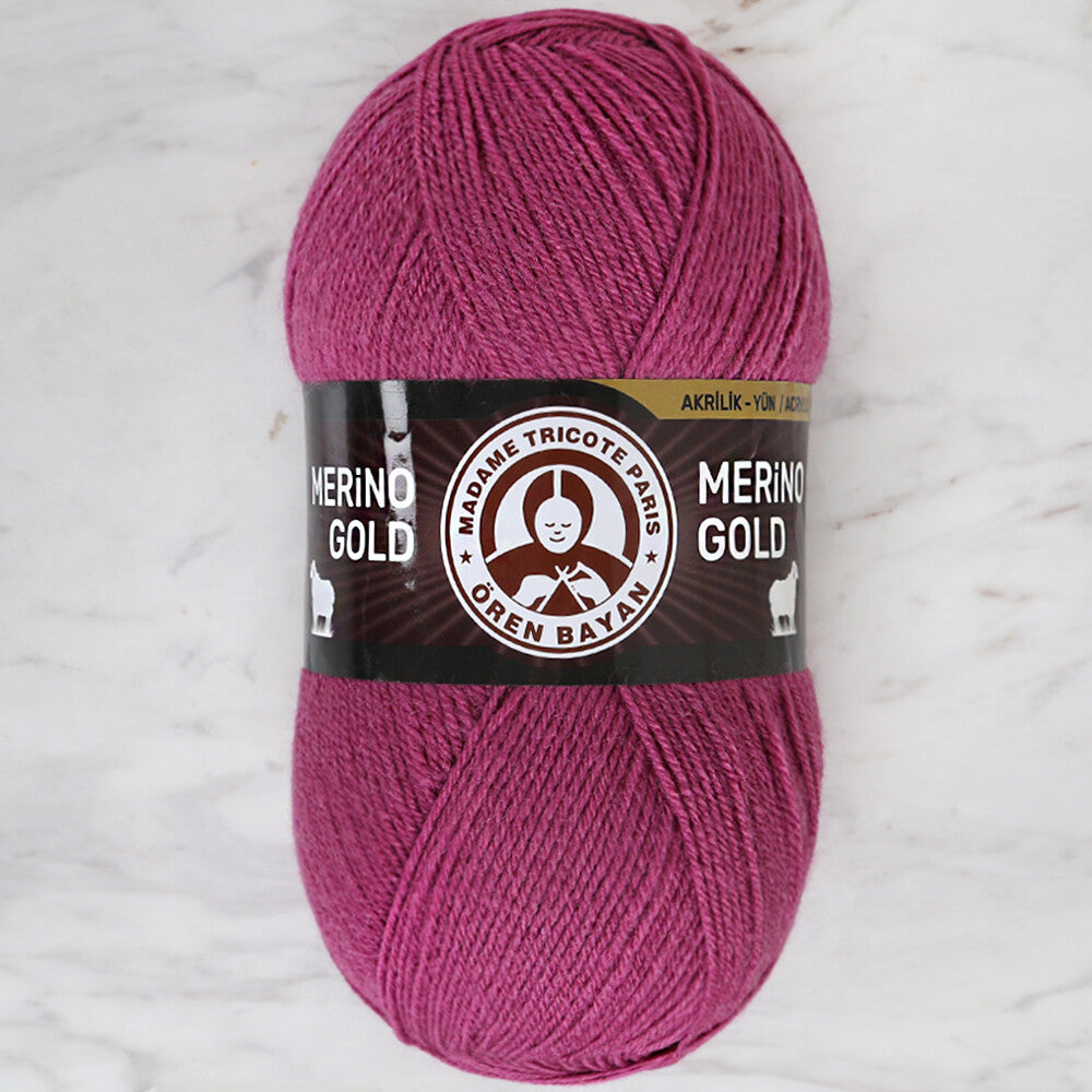    Madame Tricote Paris Merino Gold Knitting Yarn, Pink - 051