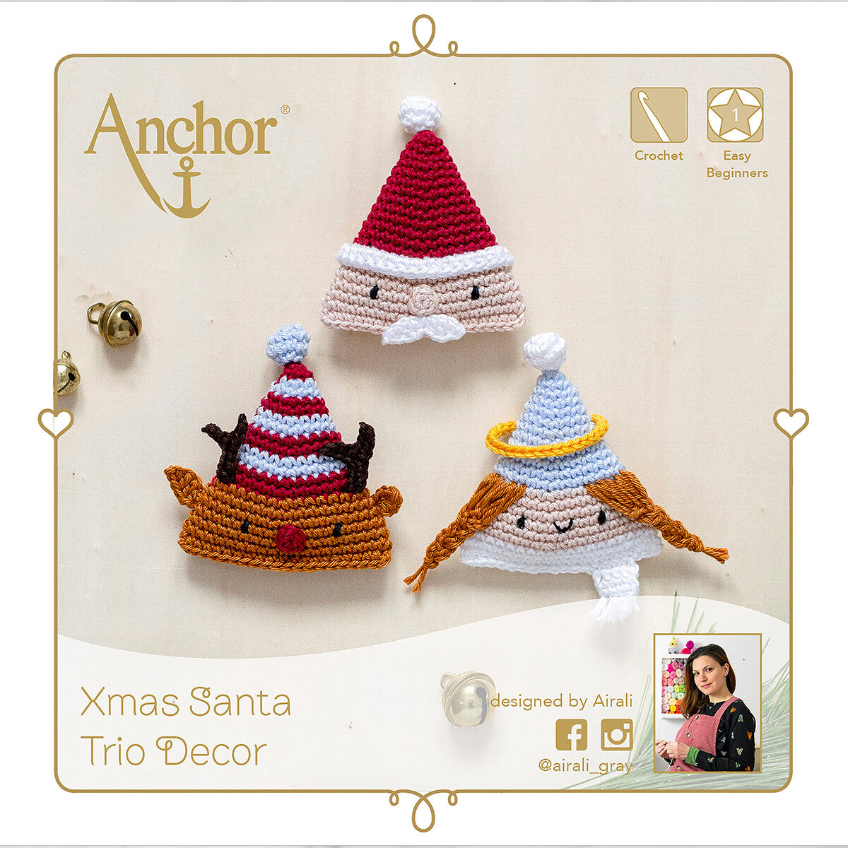 Anchor Xmas Santa Trio Decor Amigurumi Set - A28C005-09061
