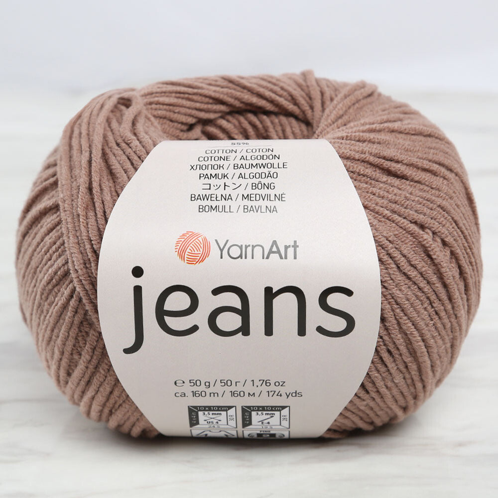 YarnArt Jeans Knitting Yarn, Brown - 71