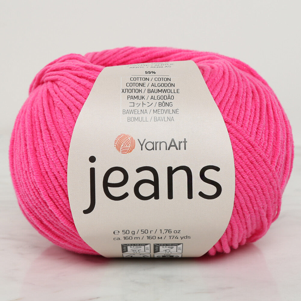 YarnArt Jeans Knitting Yarn, Pink - 59