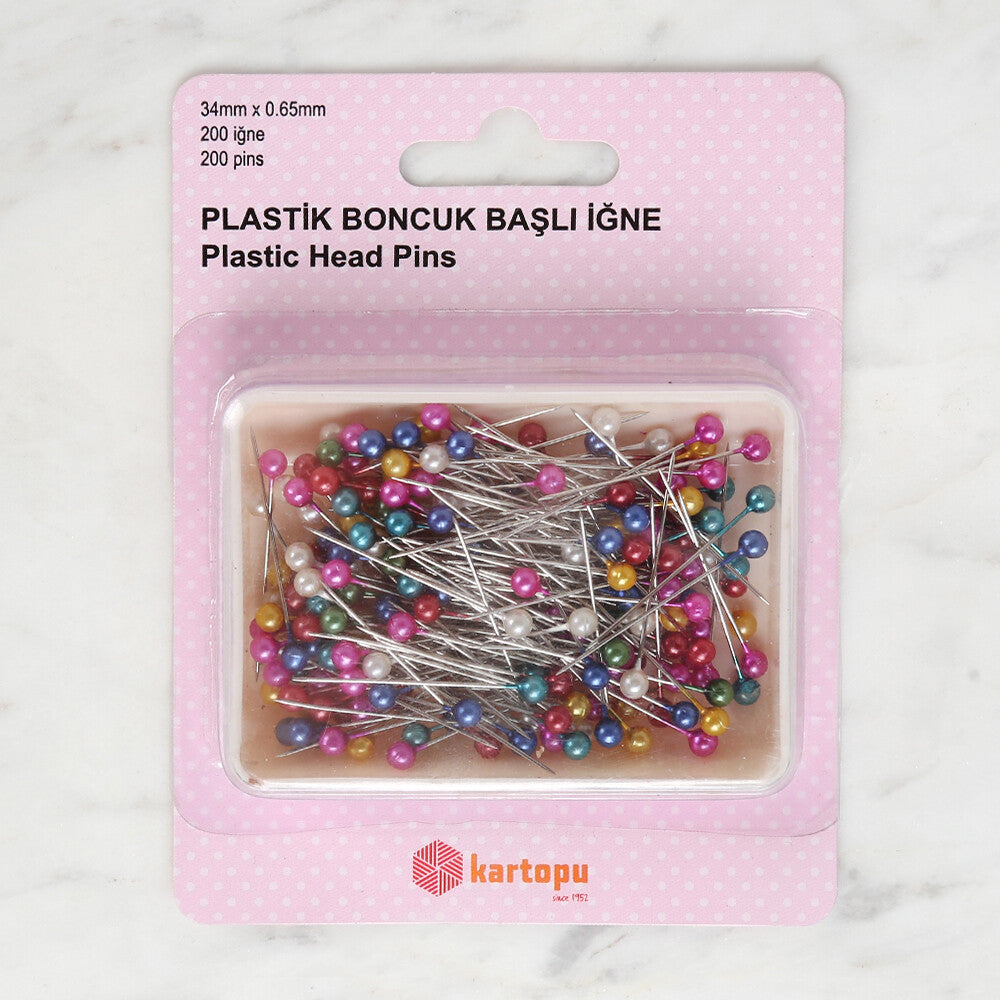 Kartopu 200-Piece Colourful Plastic Head Pins - K002.1.0021