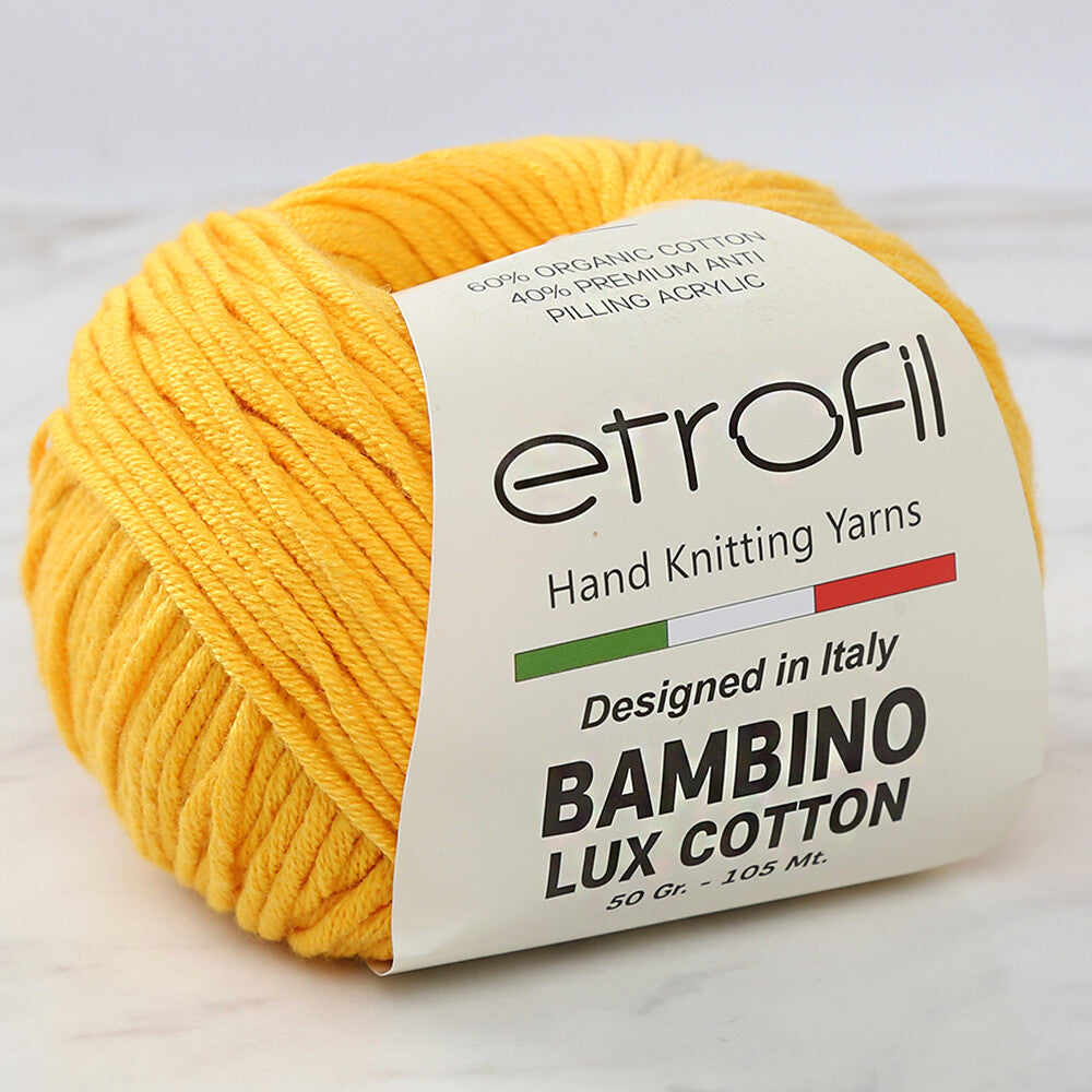 Etrofil Bambino Lux Cotton Yarn, Yellow - 70219