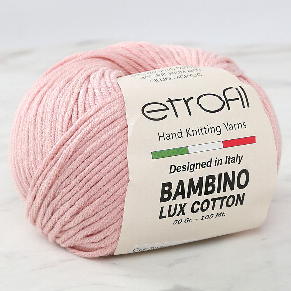 Etrofil Bambino Lux Cotton Yarn, Light Pink - 70327