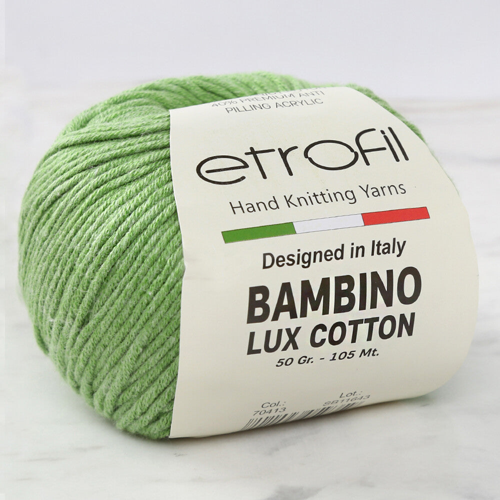 Etrofil Bambino Lux Cotton Yarn, Light Green - 70413