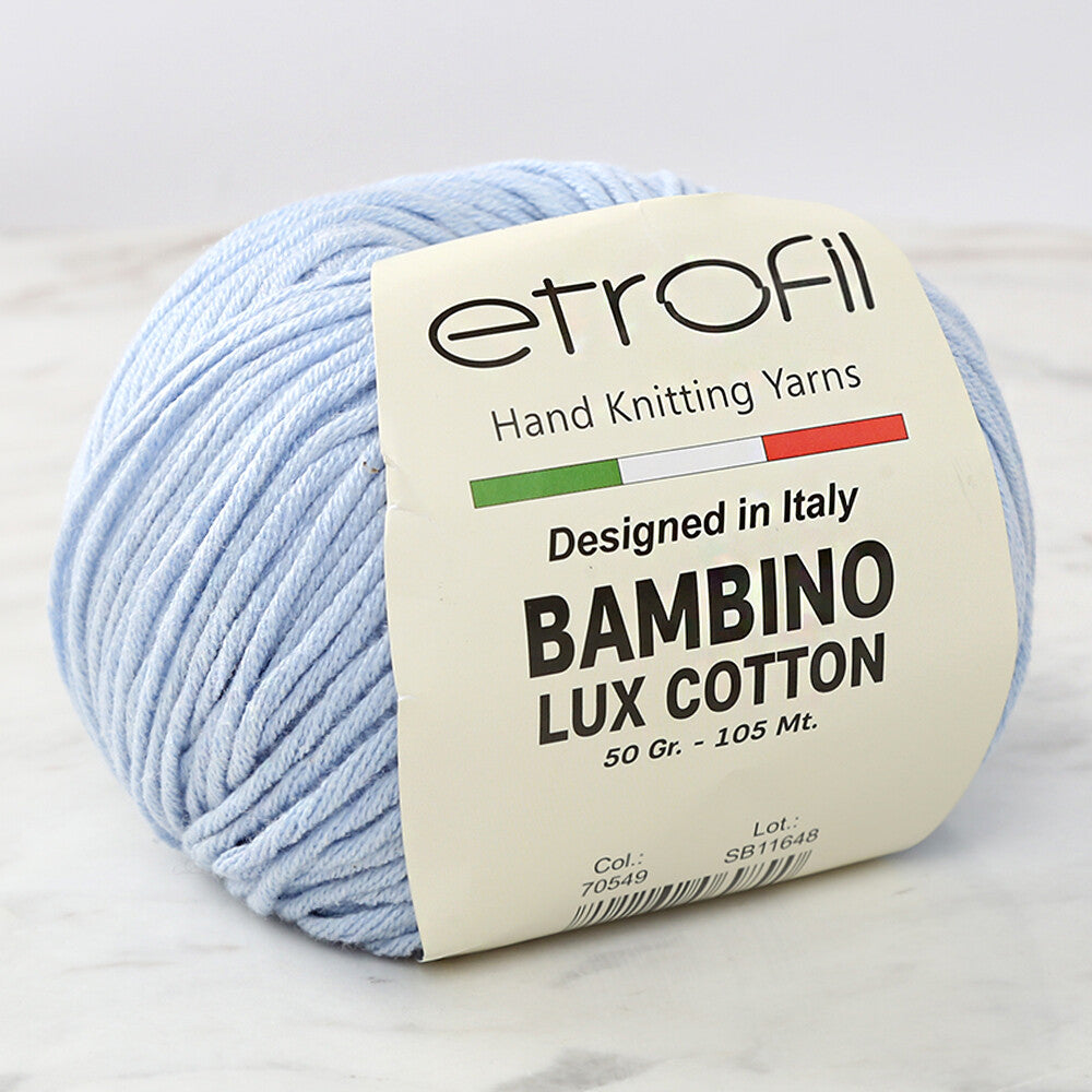 Etrofil Bambino Lux Cotton Yarn, Light Blue - 70549