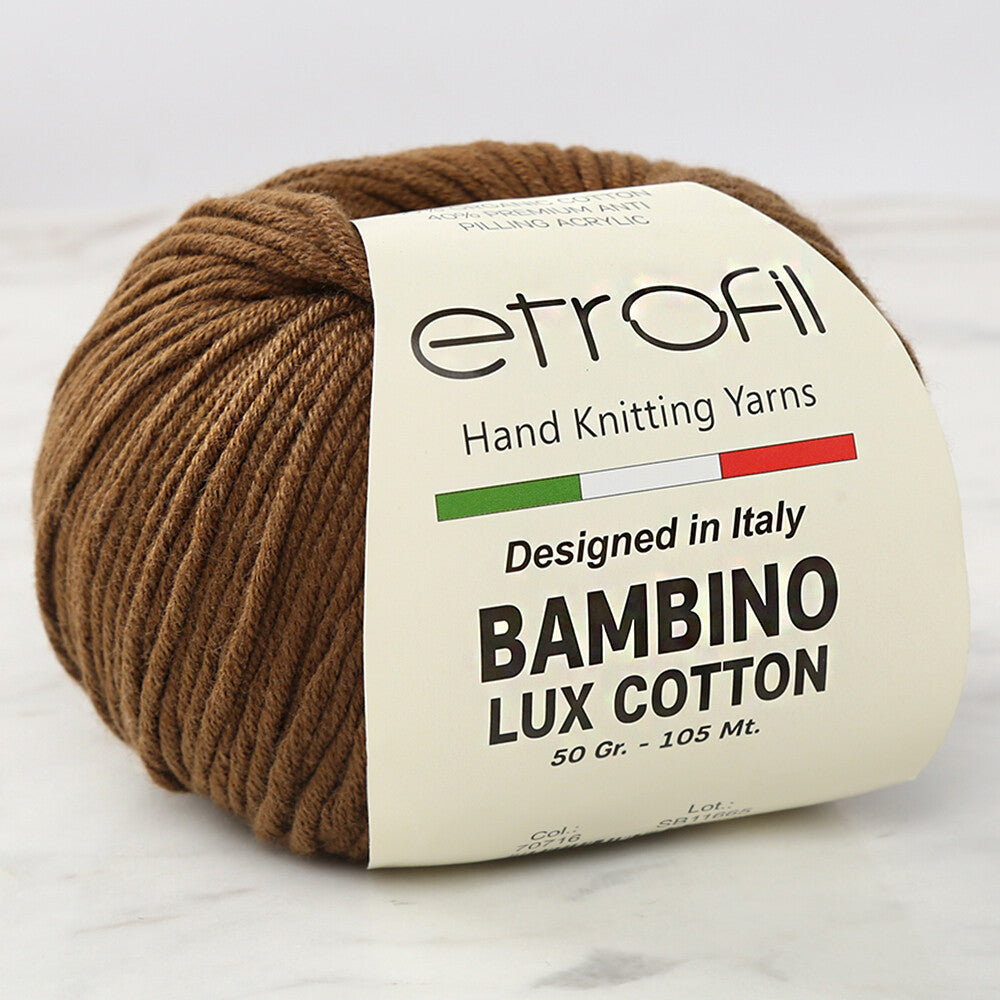 Etrofil Bambino Lux Cotton Yarn, Khaki Green - 70716