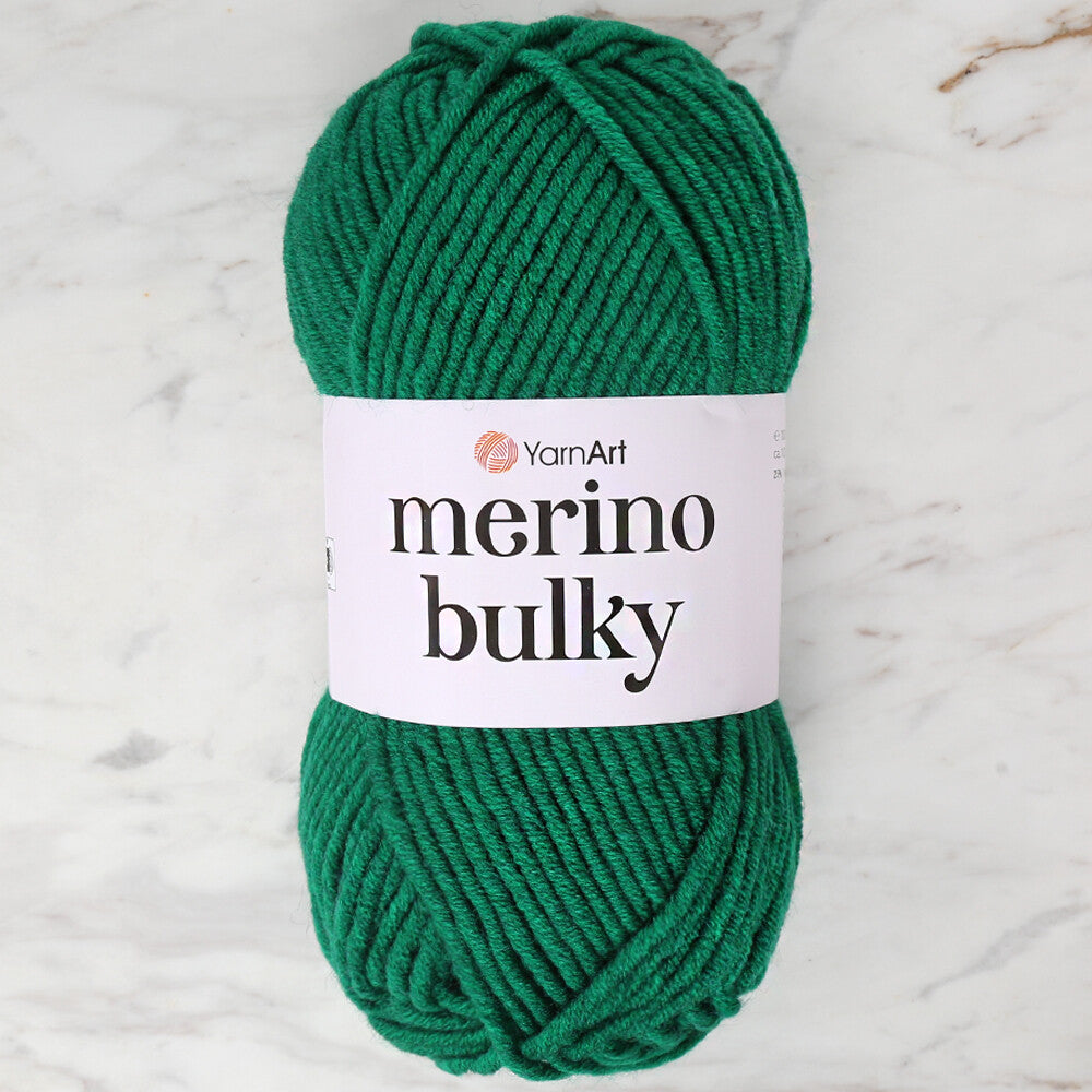 YarnArt Merino Bulky Yarn, Green - 338