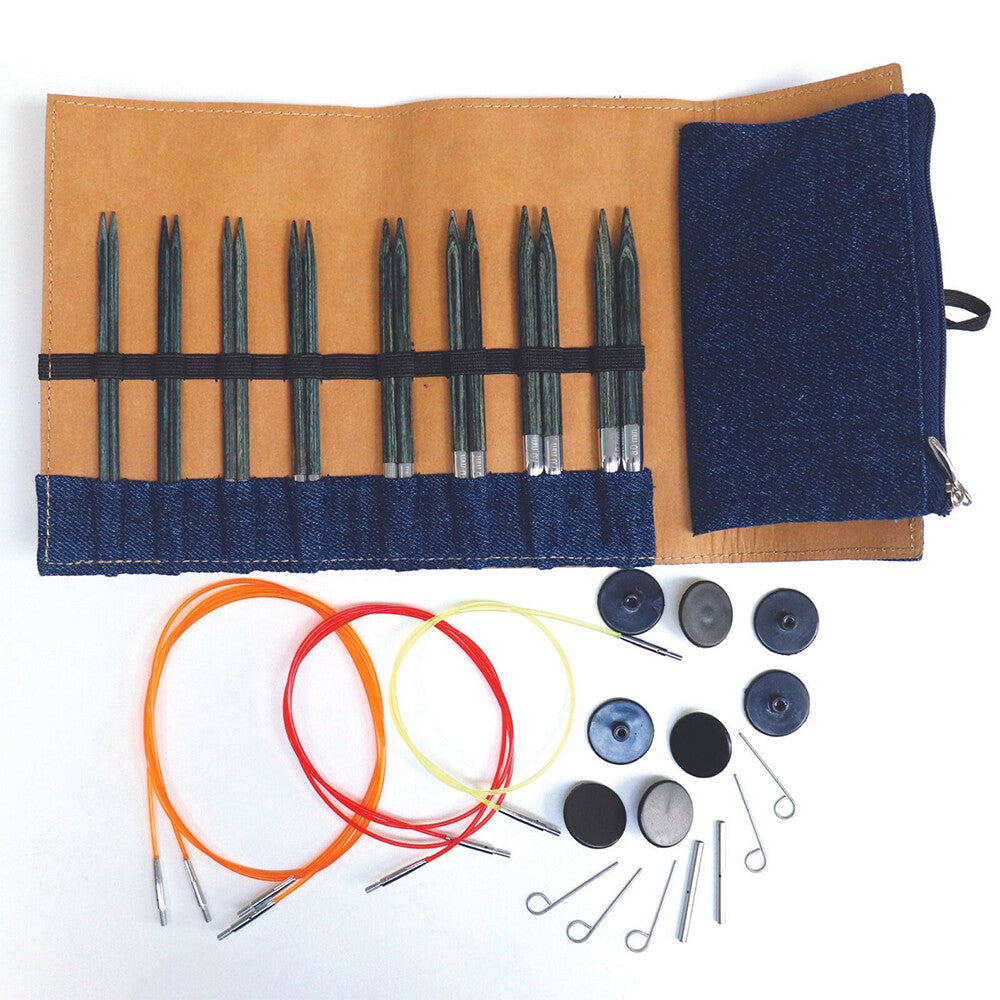Knitpro Indigo Wood Interchangeable Needle Set - 20643
