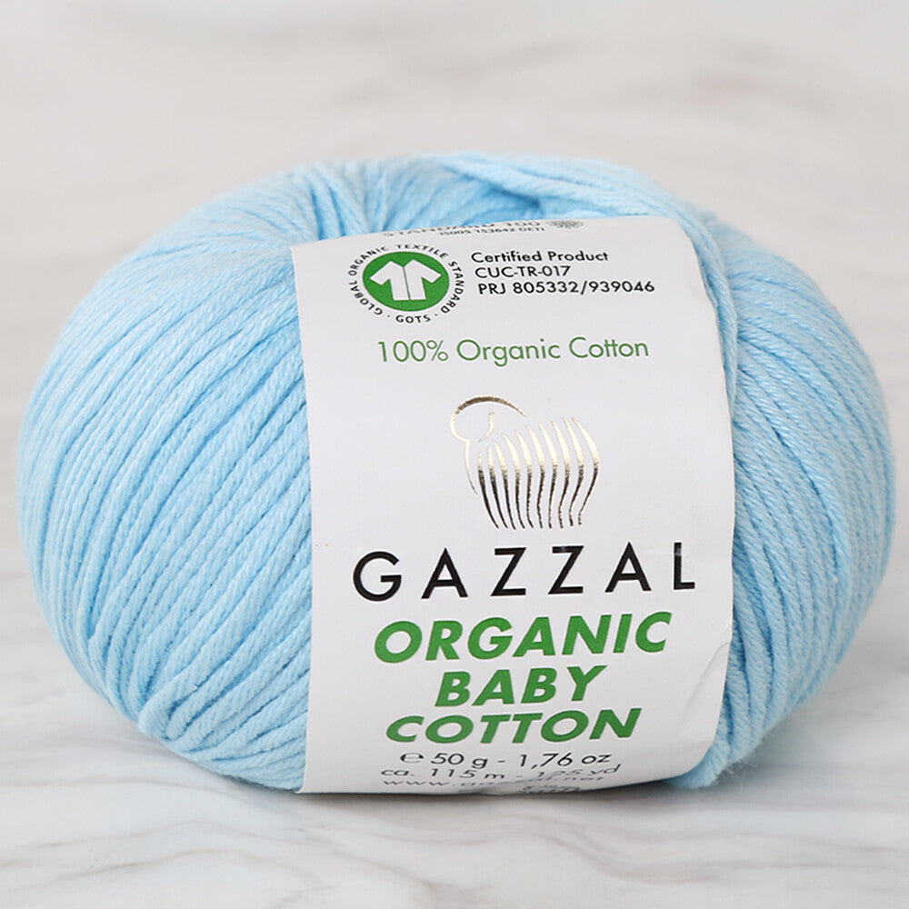 Gazzal Organic Baby Cotton Yarn, Blue - 423