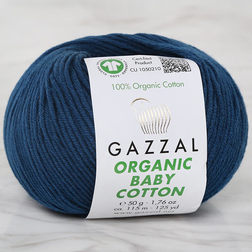 Gazzal Organic Baby Cotton Yarn, Blue - 437