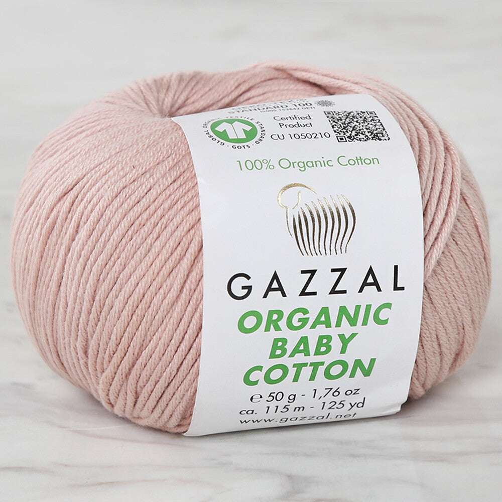Gazzal Organic Baby Cotton Yarn, Salmon - 416