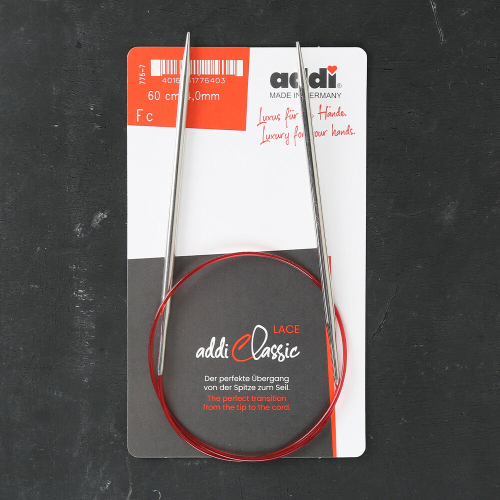 Addi 4mm 60cm Lace Circular Knitting Needles - 775-7