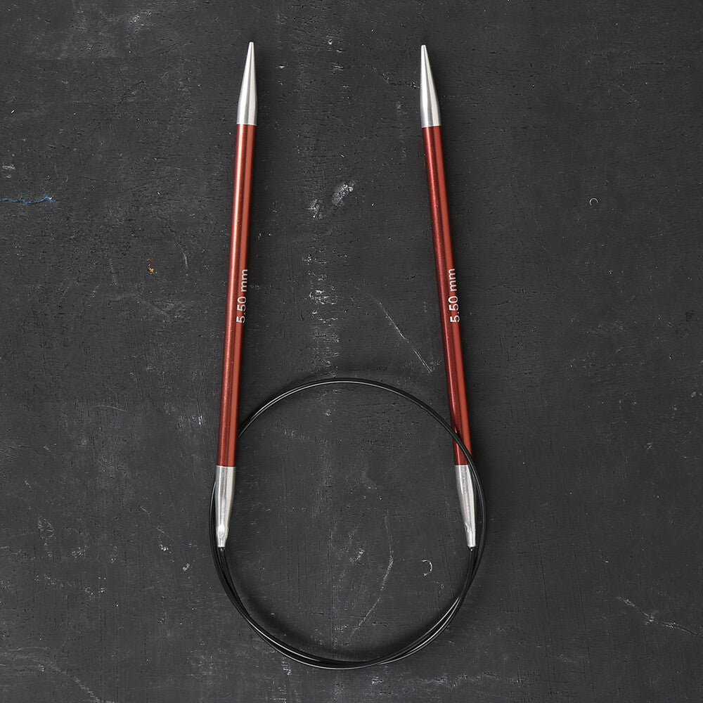 KnitPro Zing 5.5 Mm 60 Cm Metal Circular Needles, Sienna - 47102