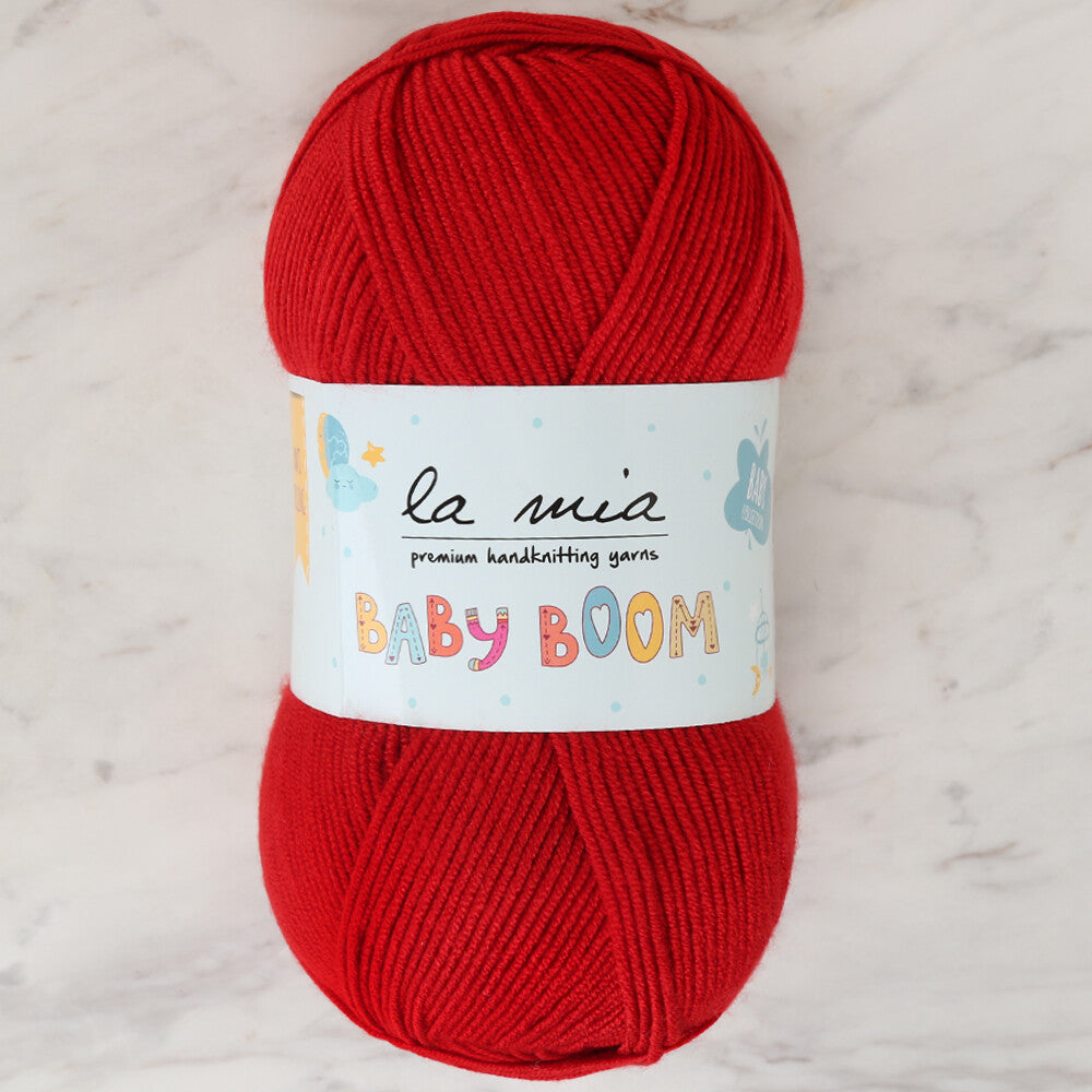 La Mia Baby Boom Knitting Yarn, Dark Red - 136