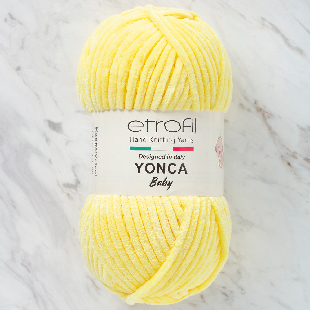 Etrofil Yonca Chenille Yarn, Yellow - 70213