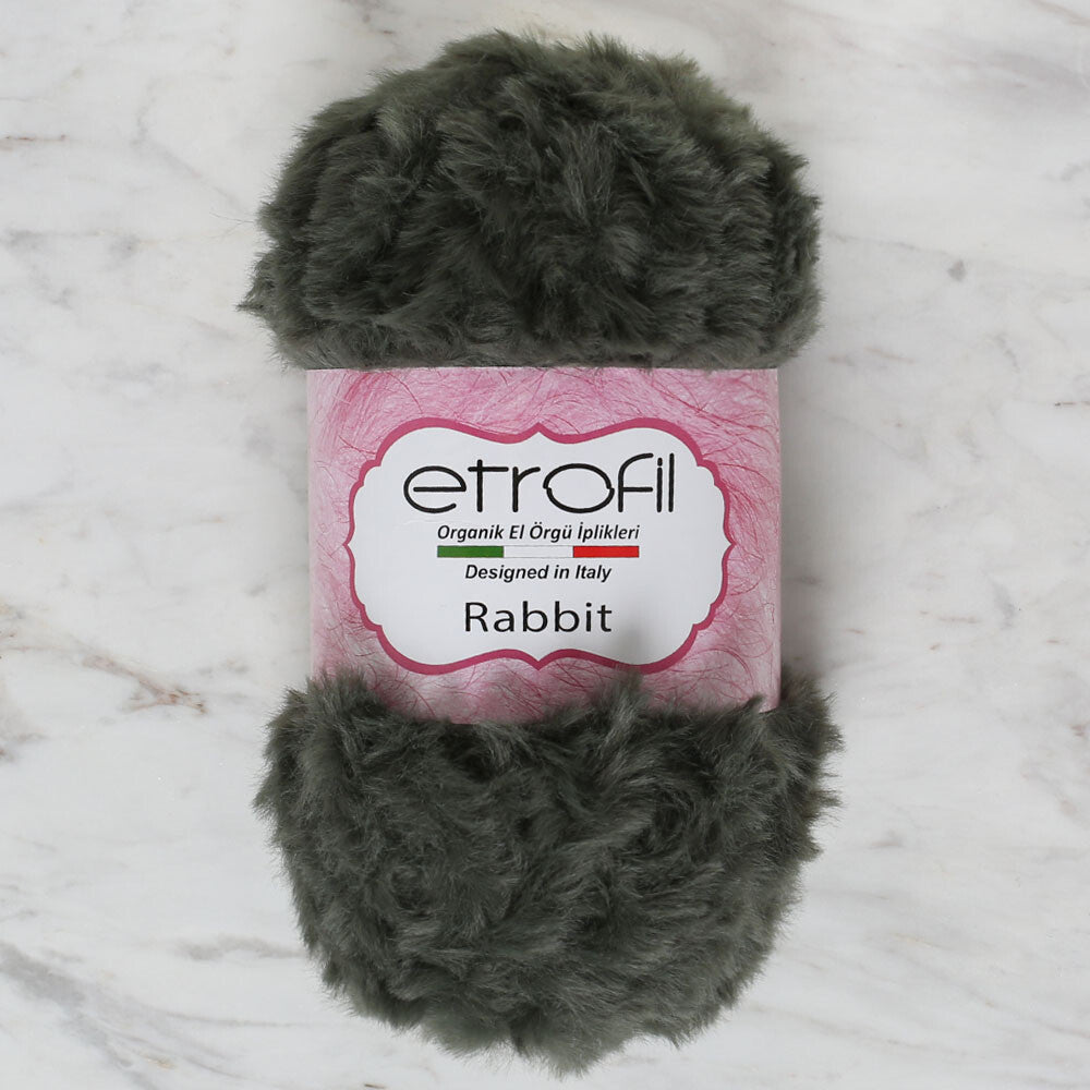 Etrofil Rabbit Fur Yarn, Dark Green - 74043