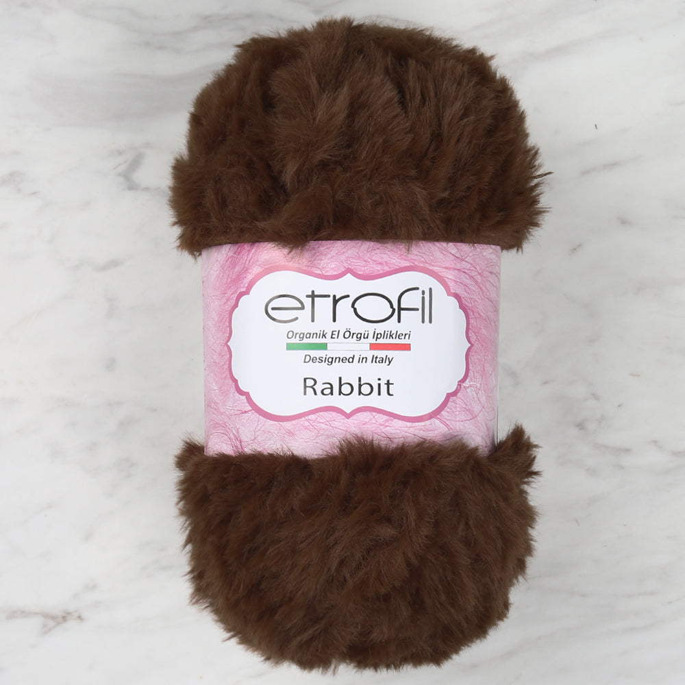 Etrofil Rabbit Fur Yarn,Brown - 77115