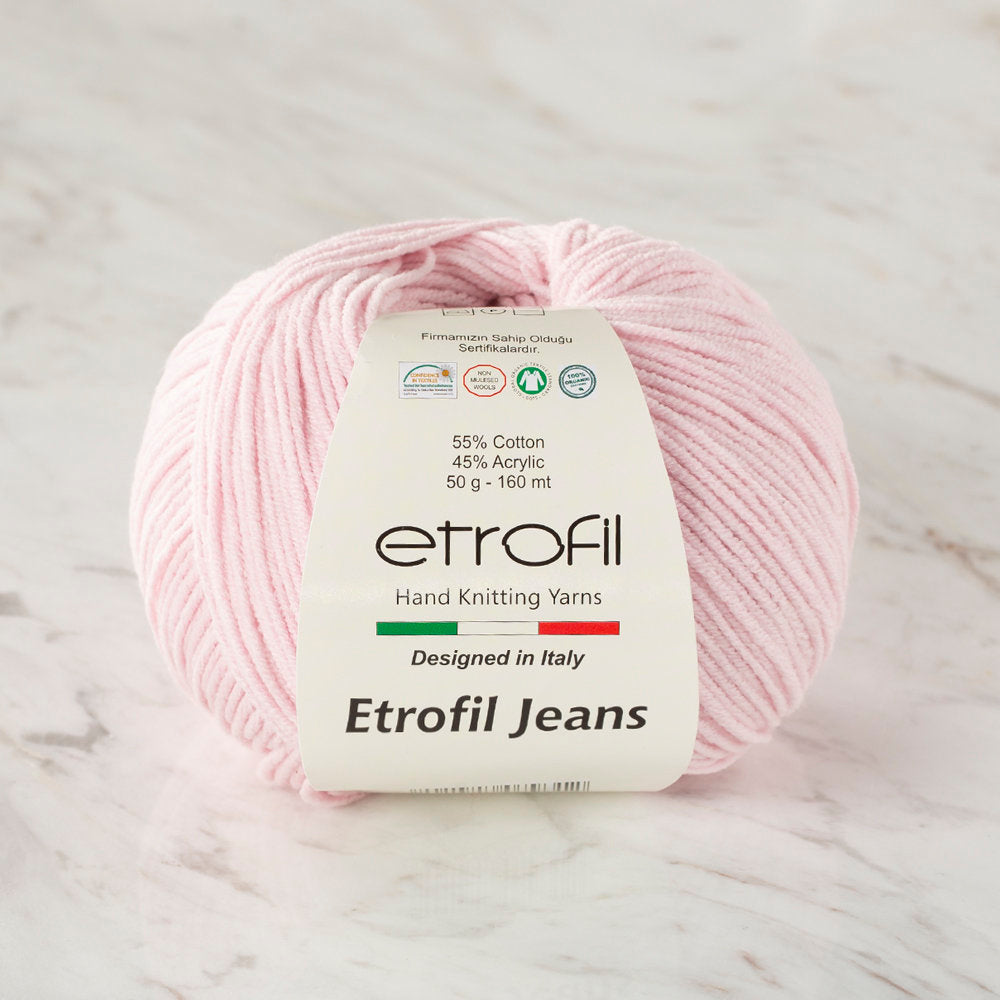 Etrofil Jeans Knitting Yarn, Pink - 033
