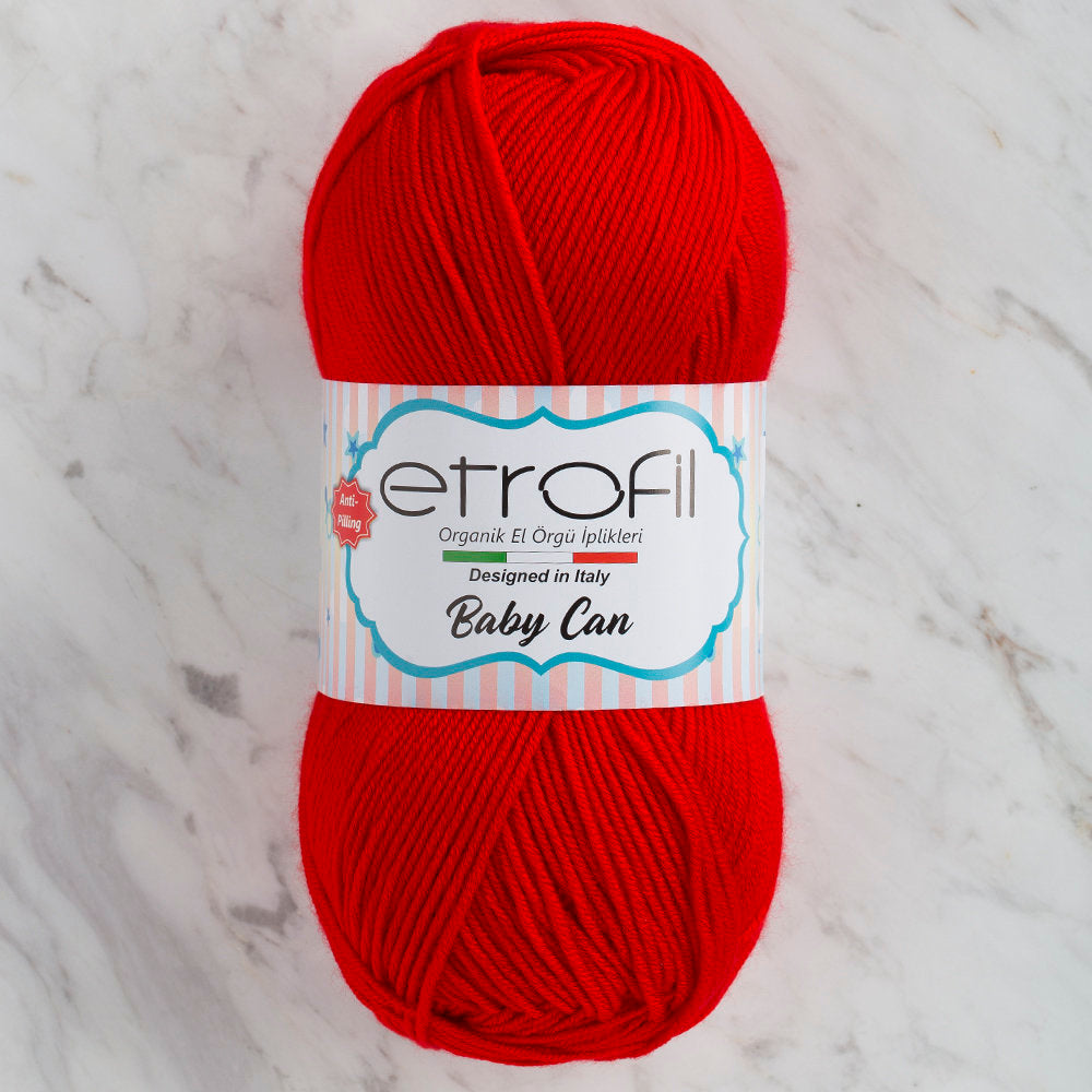 Etrofil Baby Can Knitting Yarn, Red - 80038