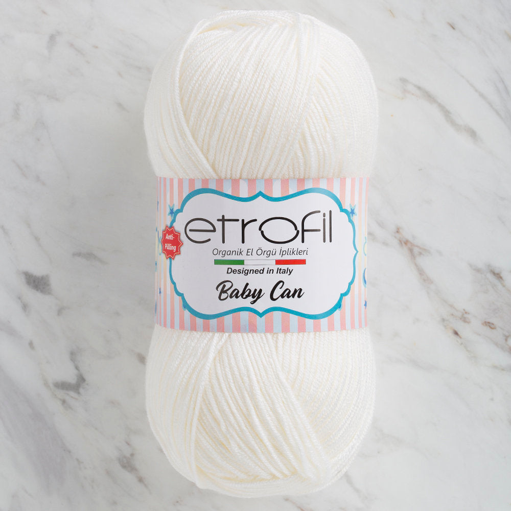 Etrofil Baby Can Knitting Yarn, Off-White - 80013