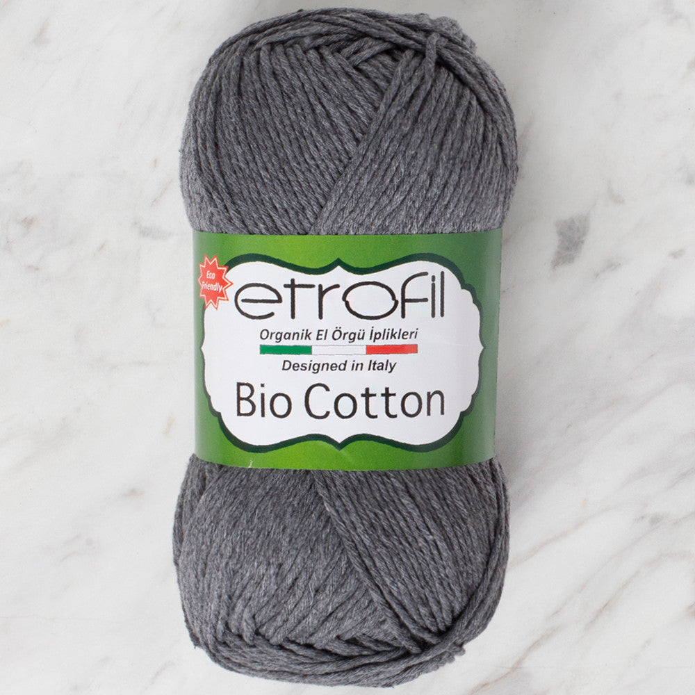 Etrofil Bio Cotton Knitting Yarn, Melange Grey- 10102