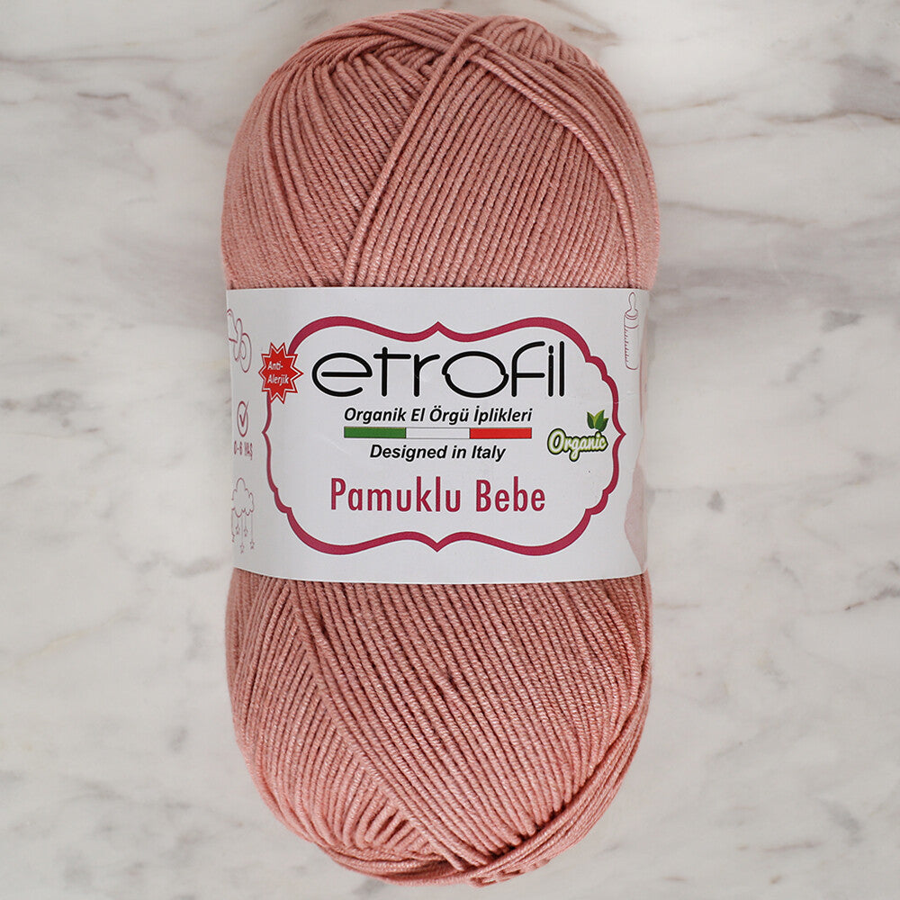 Etrofil Pamuklu Bebe Knitting Yarn, Dusty Pink - 73110