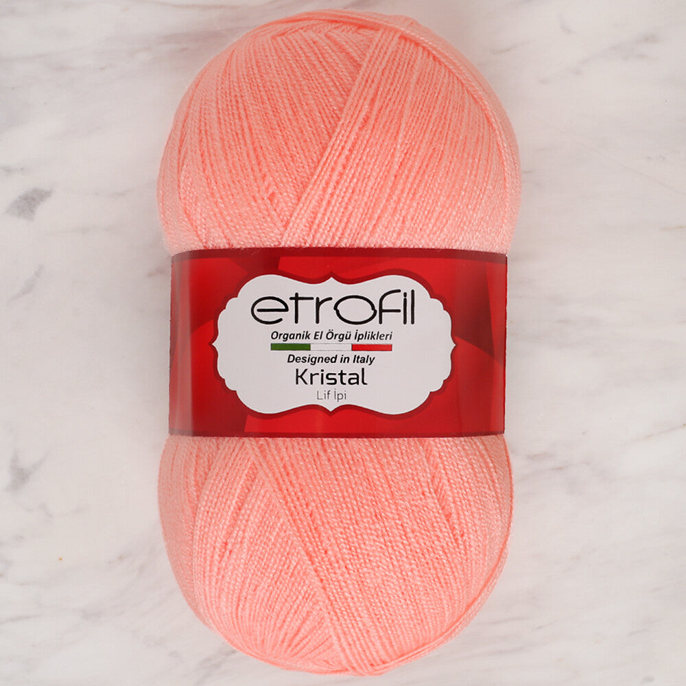 Etrofil Kristal Knitting Yarn, Pinkish Orange - 12010