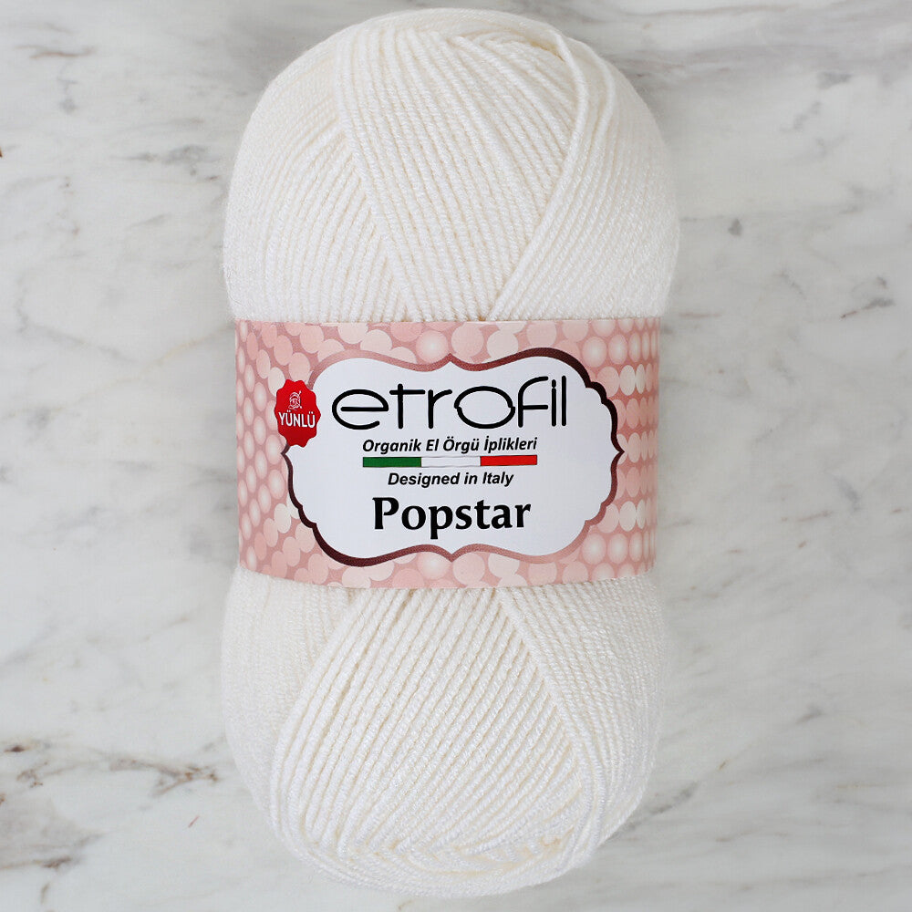 Etrofil Popstar Yarn, White - 70187