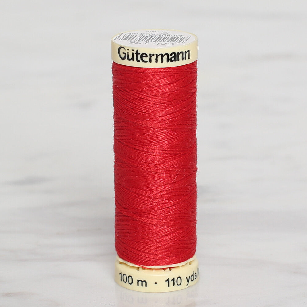 Gütermann Sewing Thread, 100m, Red - 156