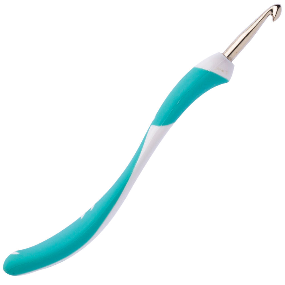 Addi Swing 5.5 mm 16 cm Ergonomic Crochet Hook, Turquoise - 140-7