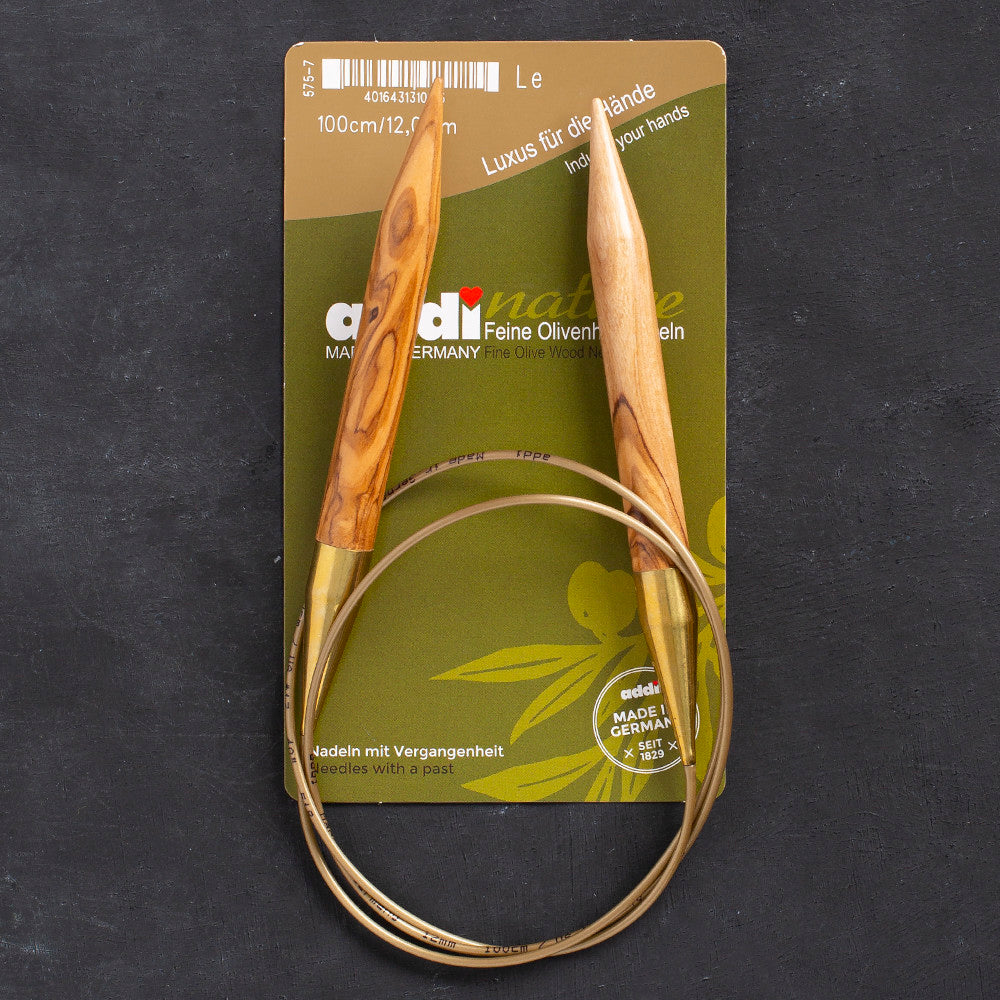 Addi Olive Wood 12mm 100cm Circular Knitting Needles - 575-7