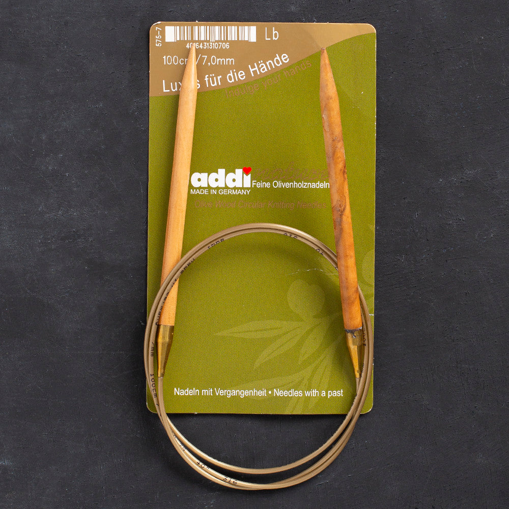 Addi Olive Wood 7mm 100cm Circular Knitting Needles - 575-7