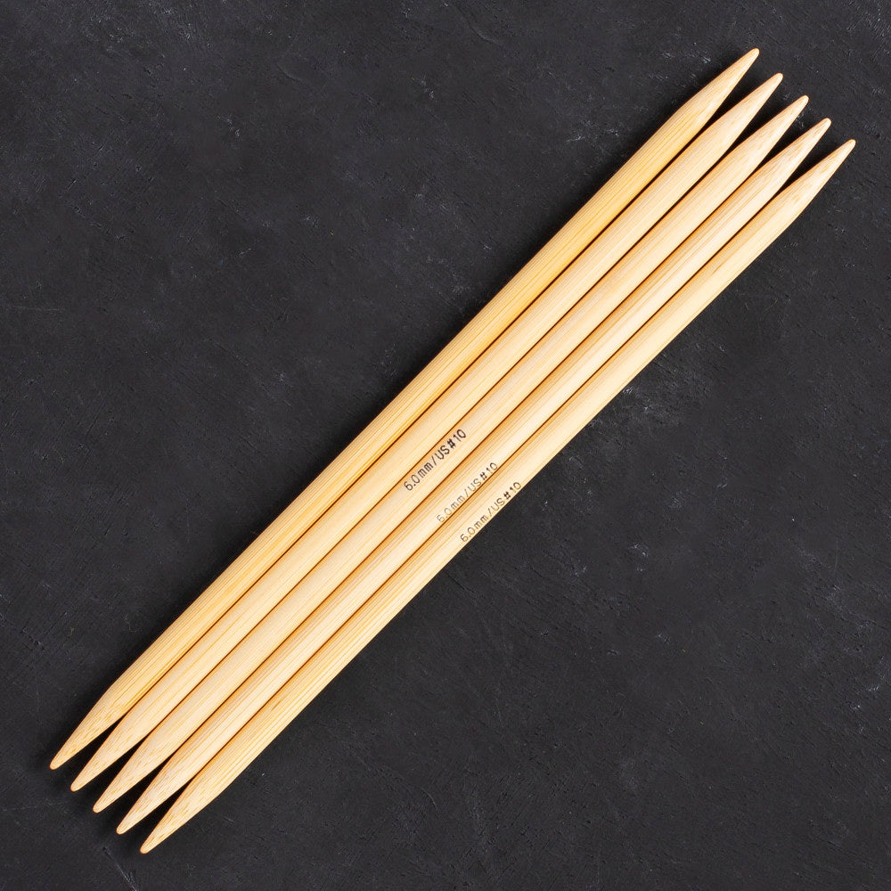 Addi 6mm 20cm Bamboo Double-pointed Needles - 501-7/20/6