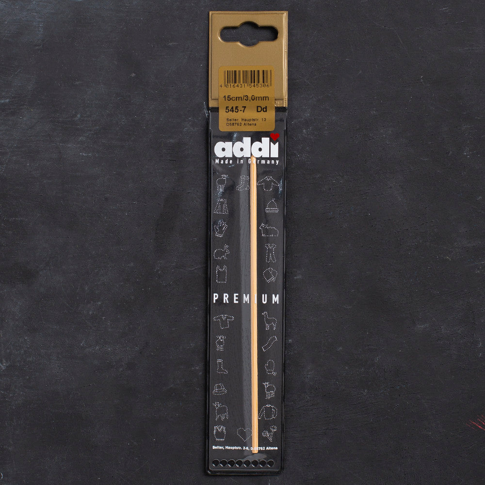 Addi 3mm 15cm Bamboo Crochet Hook - 545-7