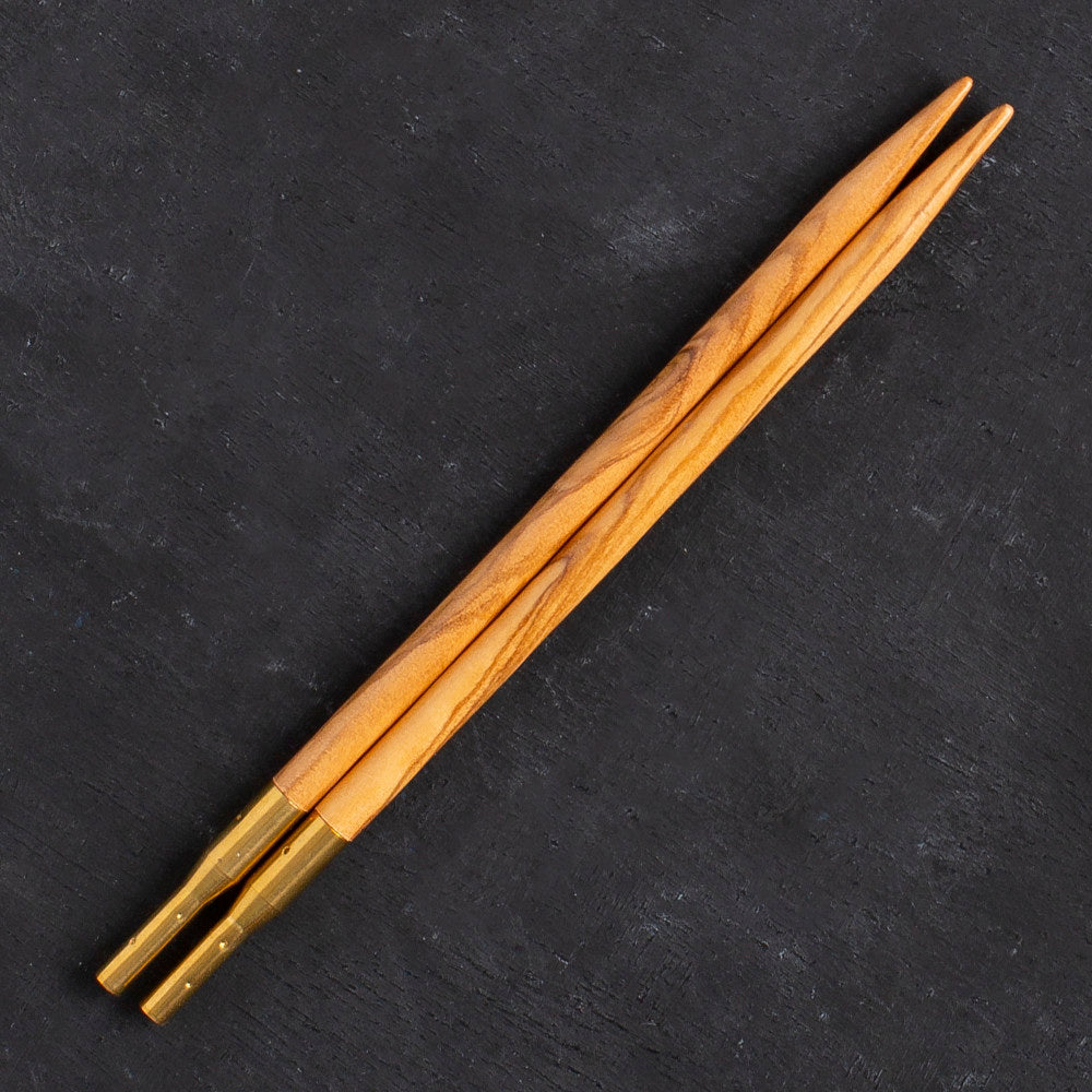 Addi Nature Olive Wood Click 5mm 13cm Needle Tips - 576-2