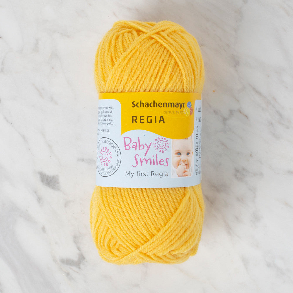 Schachenmayr Baby Smiles My First Regia 25 gr Knitting Yarn, Yellow - 9801296 - 01022