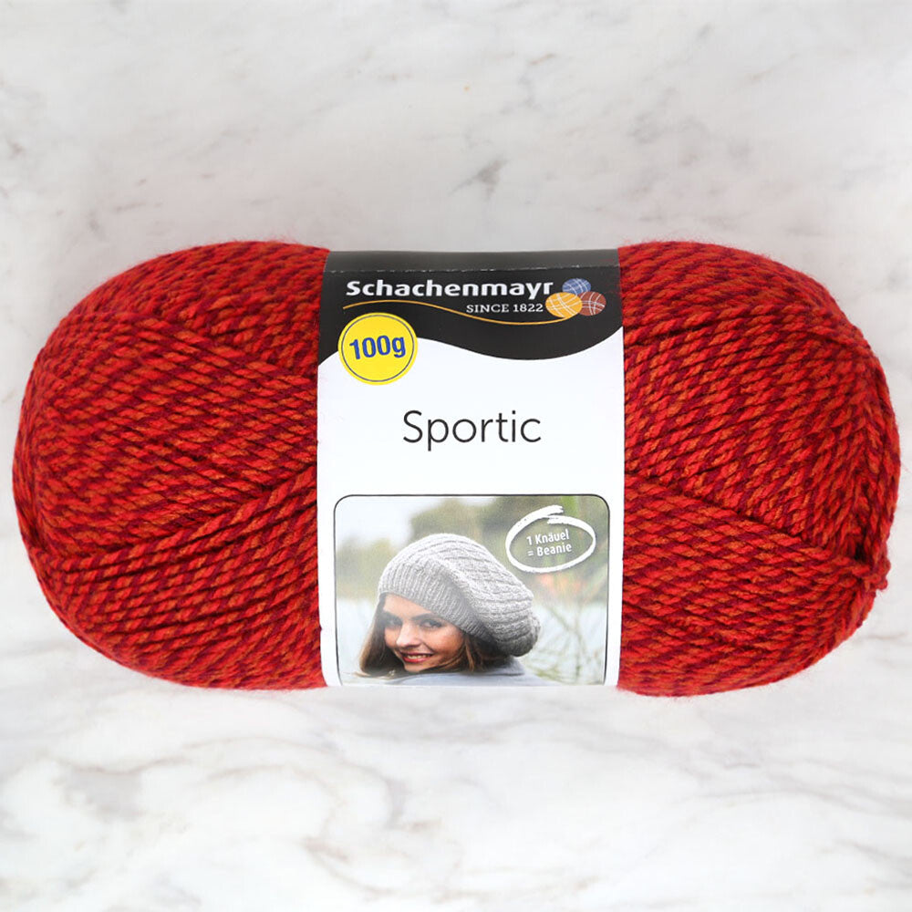 Schachenmayr Sportic Knitting Yarn, Red - 08189