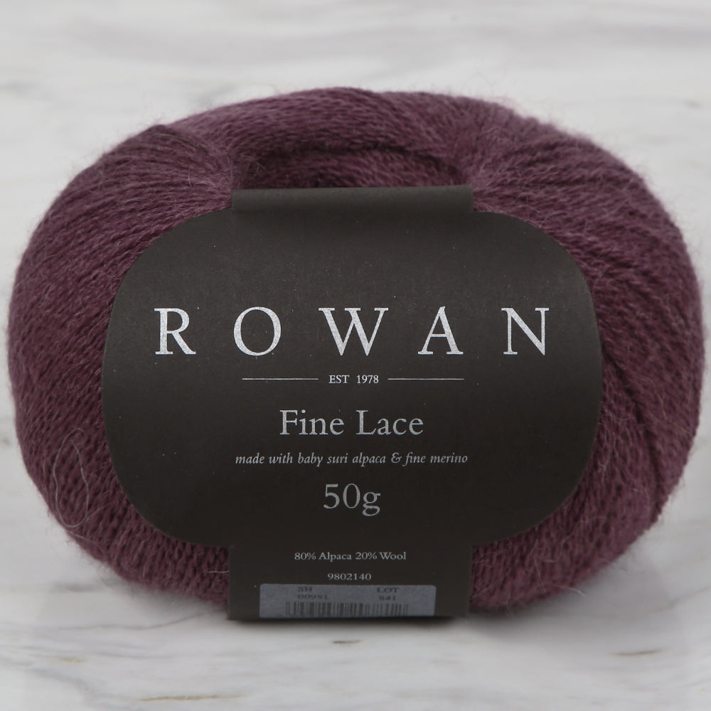 Rowan Fine Lace 50gr Hand Knitting Yarn, Purple - 00951