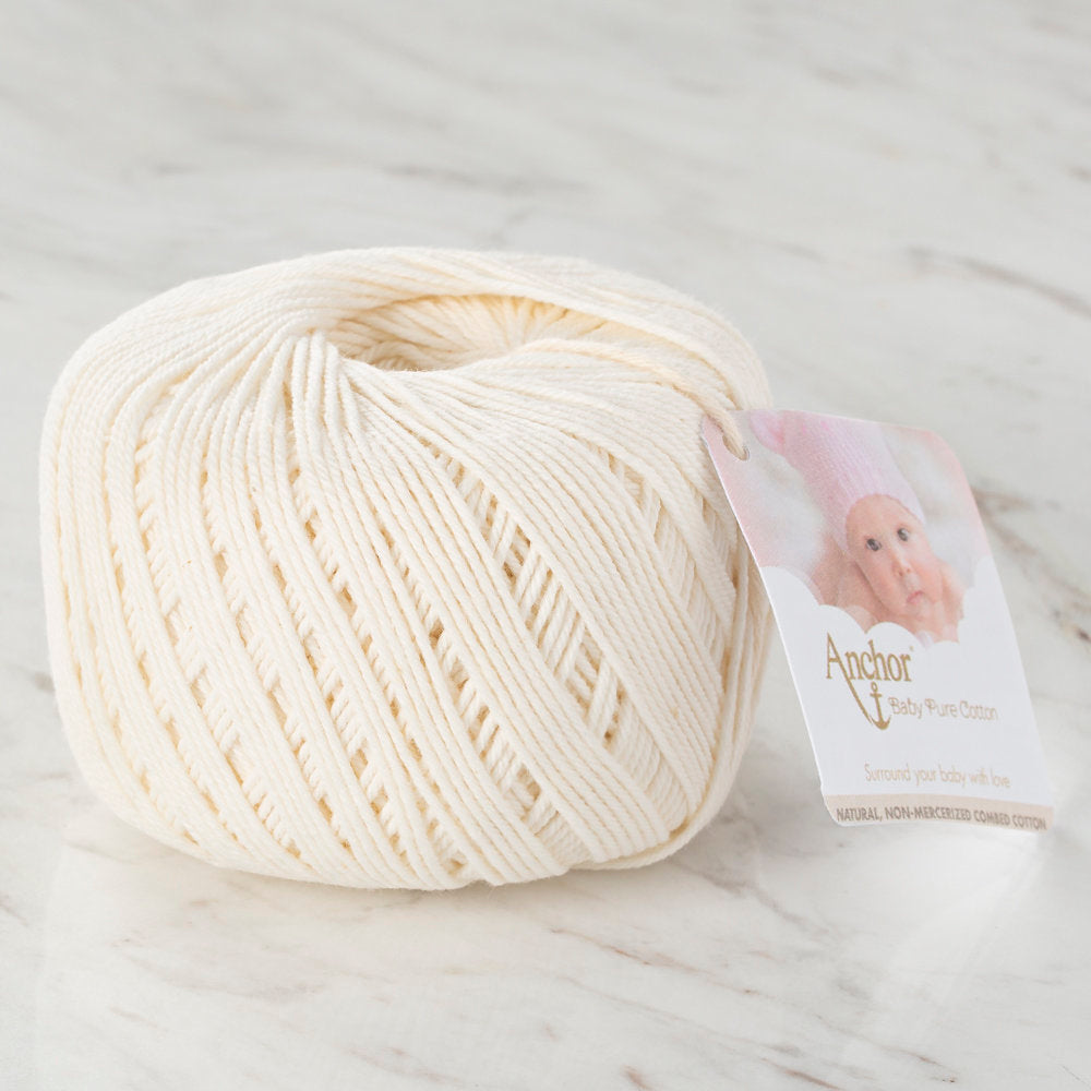 Anchor Baby Pure Cotton 4ply Yarn, Ecru - 00105