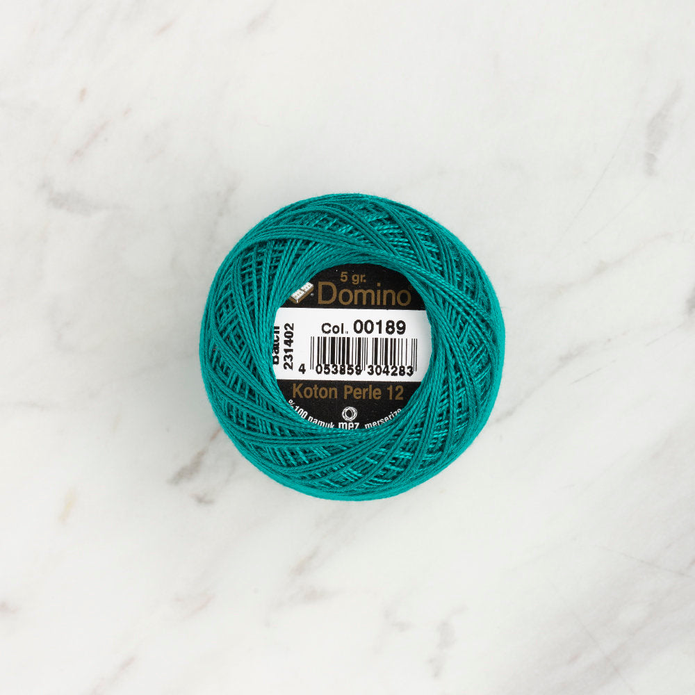 Domino Cotton Perle Size 12 Embroidery Thread (5 g), Green - 4590012-00189