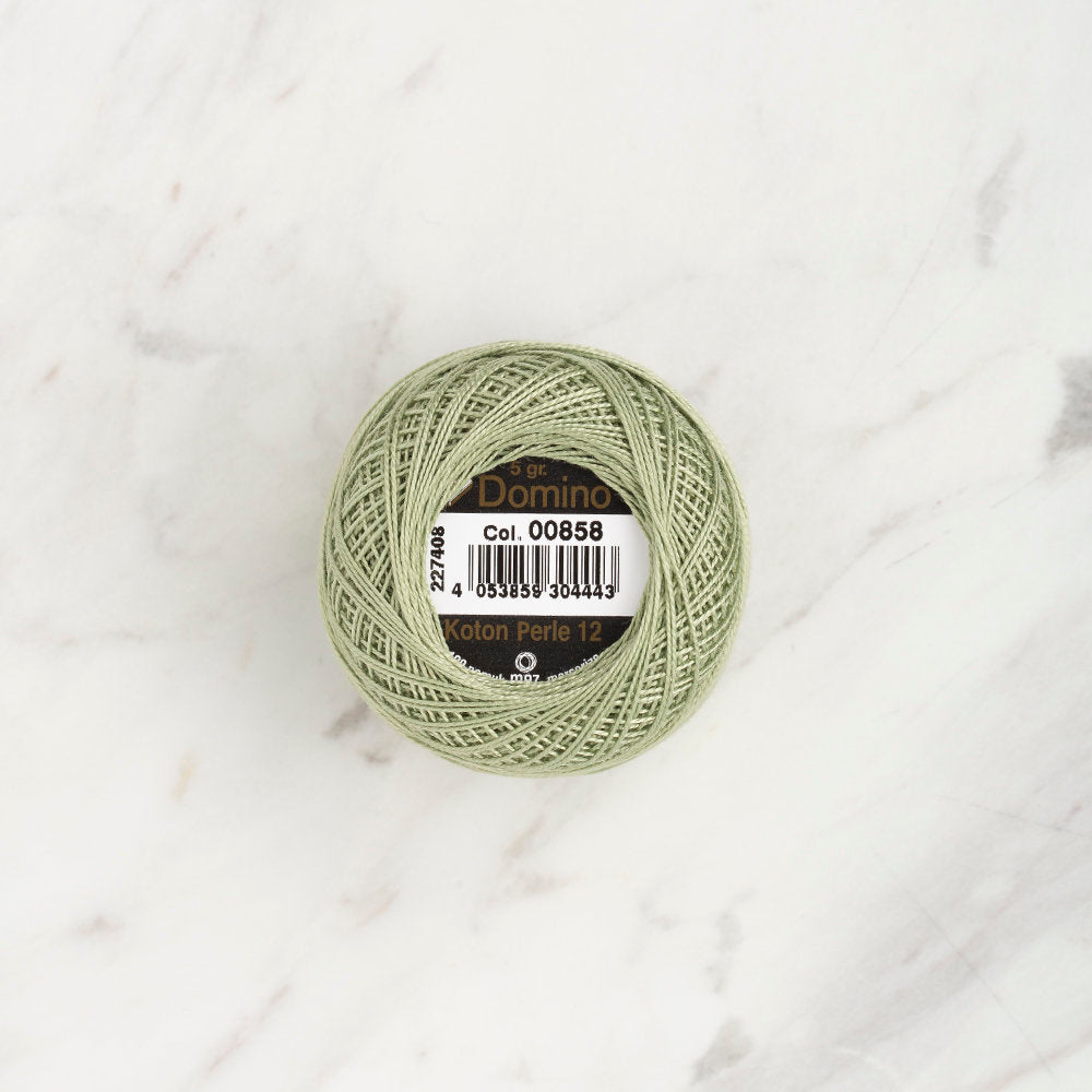 Domino Cotton Perle Size 12 Embroidery Thread (5 g), Light Green - 4590012-00858