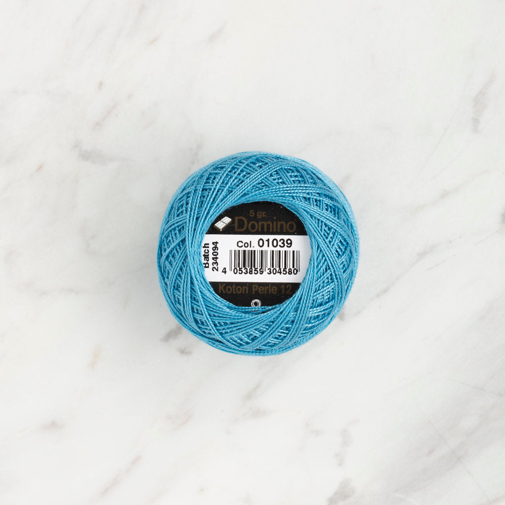Domino Cotton Perle Size 12 Embroidery Thread (5 g), Blue - 4590012-01039