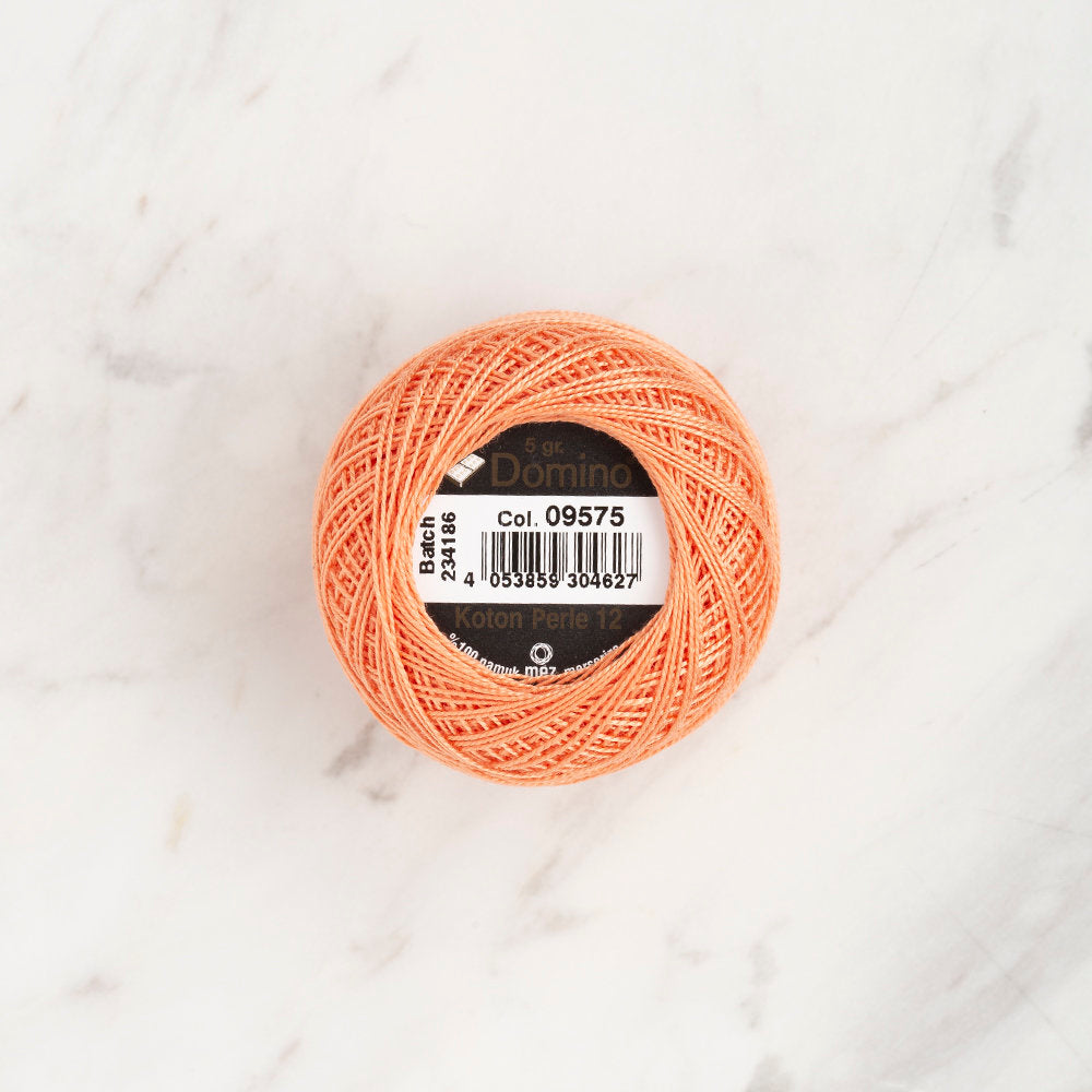 Domino Cotton Perle Size 12 Embroidery Thread (5 g), Light Orange - 4590012-09575