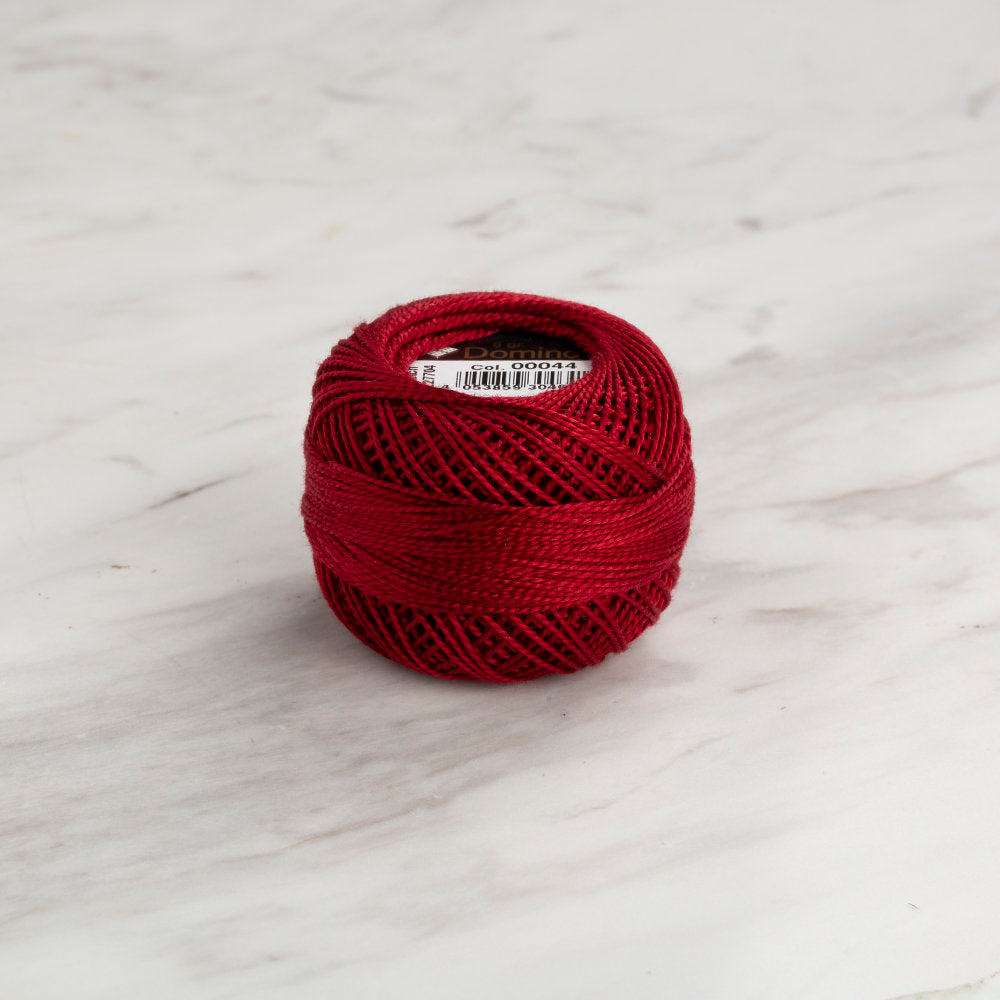 Domino Cotton Perle Size 8 Embroidery Thread (8 g), Claret - 4598008-00044