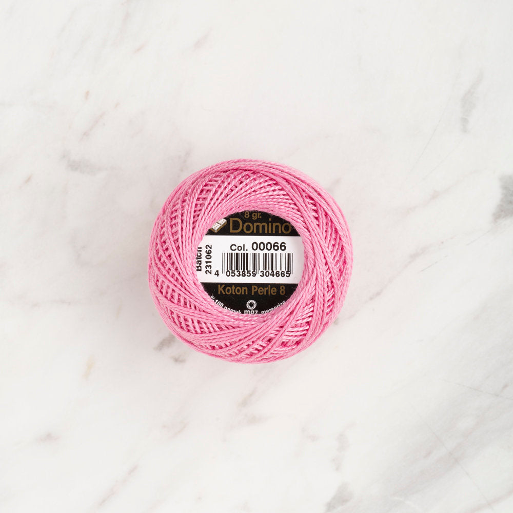 Domino Cotton Perle Size 8 Embroidery Thread (8 g), Pink - 4598008-00066