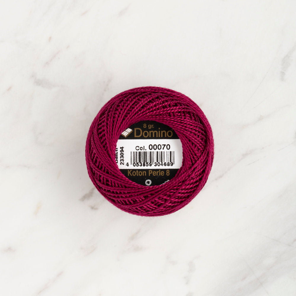 Domino Cotton Perle Size 8 Embroidery Thread (8 g), Plum - 4598008-00070