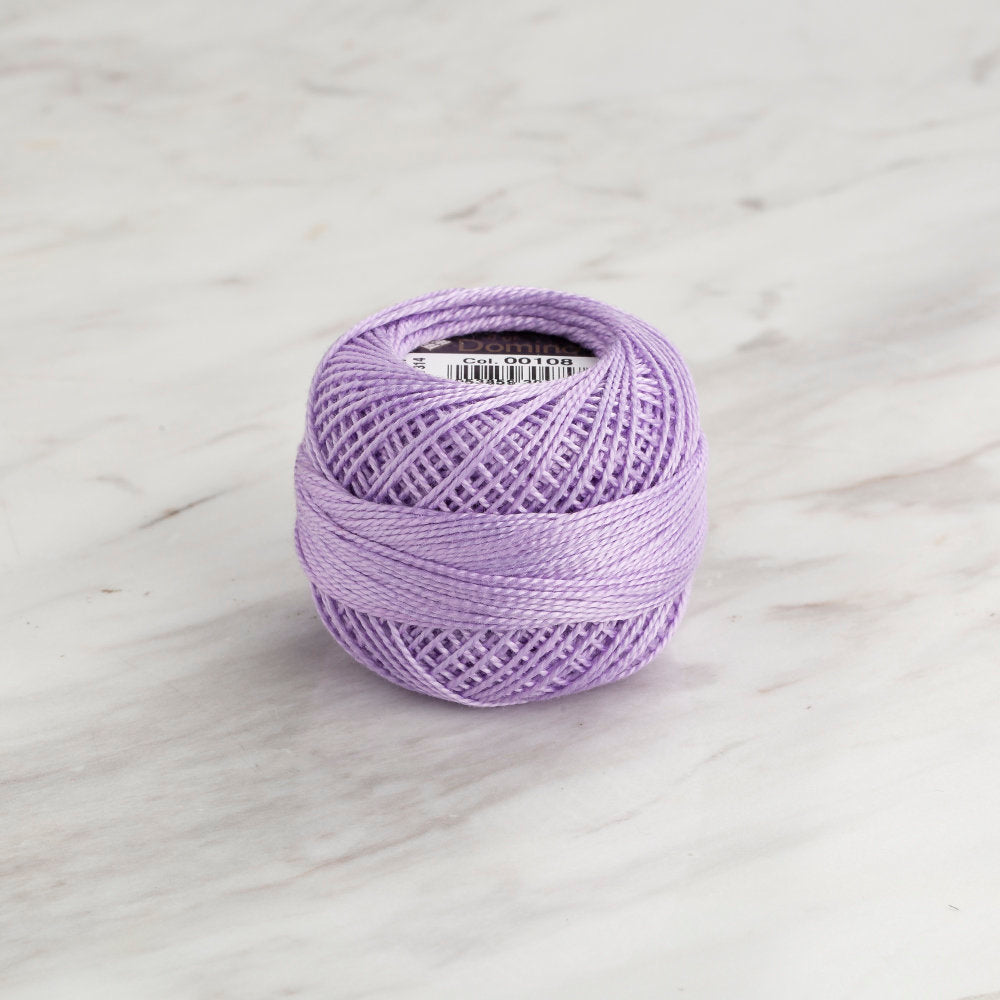 Domino Cotton Perle Size 8 Embroidery Thread (8 g), Lilac - 4598008-00108