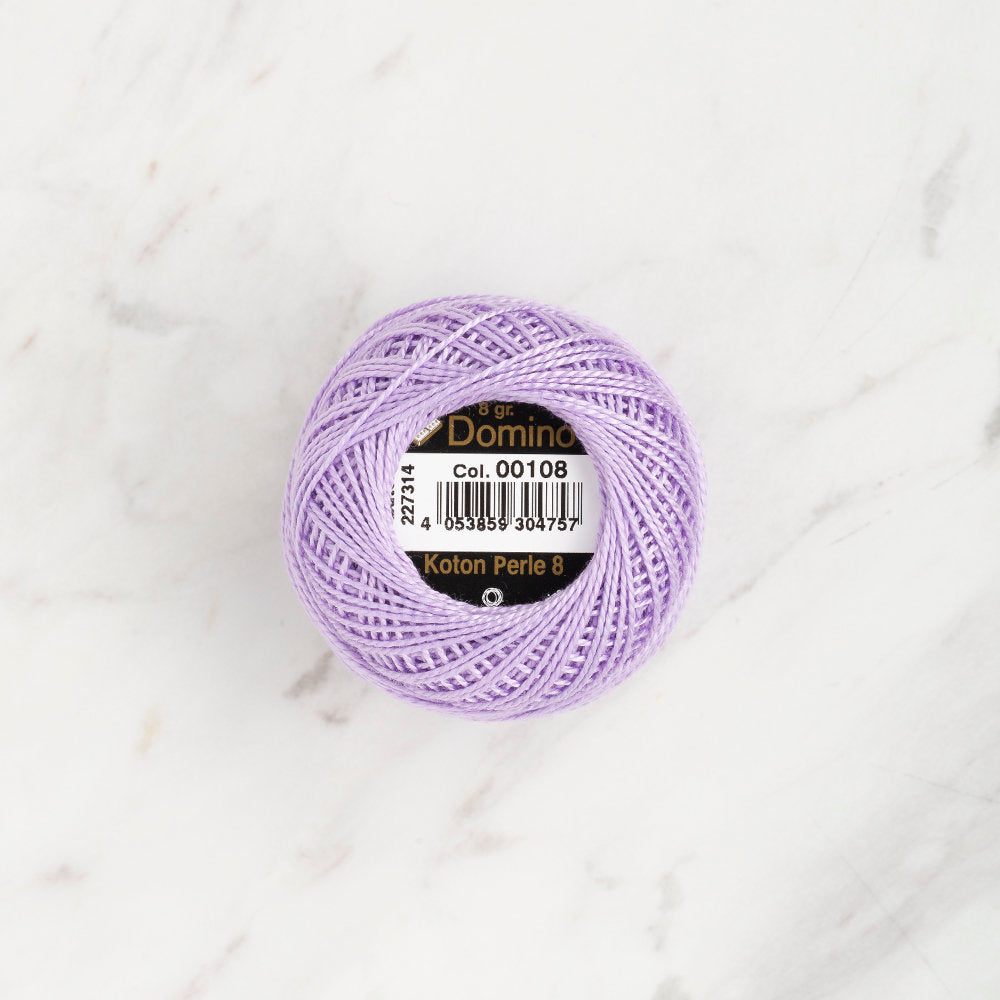 Domino Cotton Perle Size 8 Embroidery Thread (8 g), Lilac - 4598008-00108